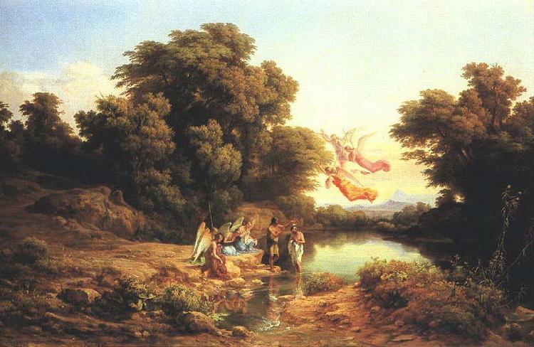 Karoly Marko the Elder The Baptism of Christ in the River Jordan oil painting image